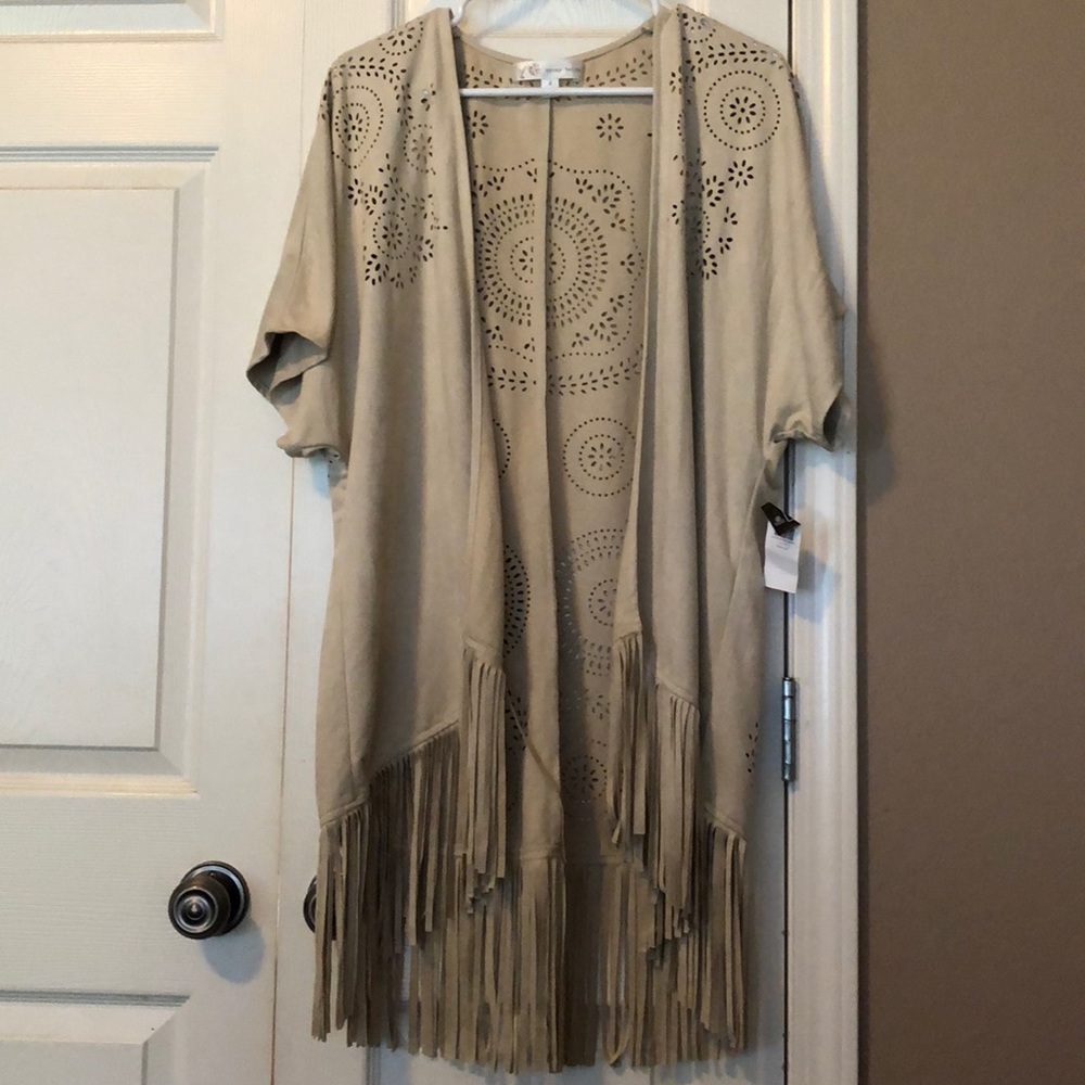 Laser cut fringe vest